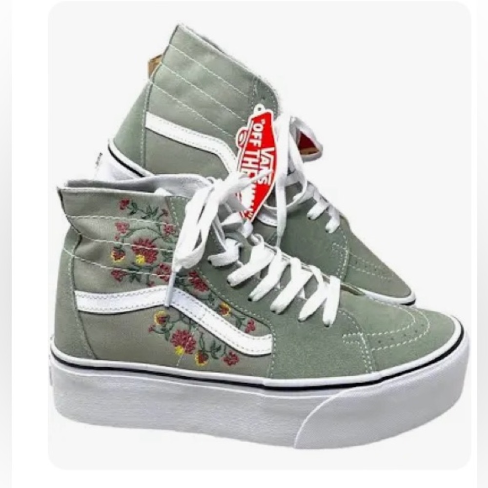 Vans sk8-hi tapered shoe size 9.5 desert sage floral